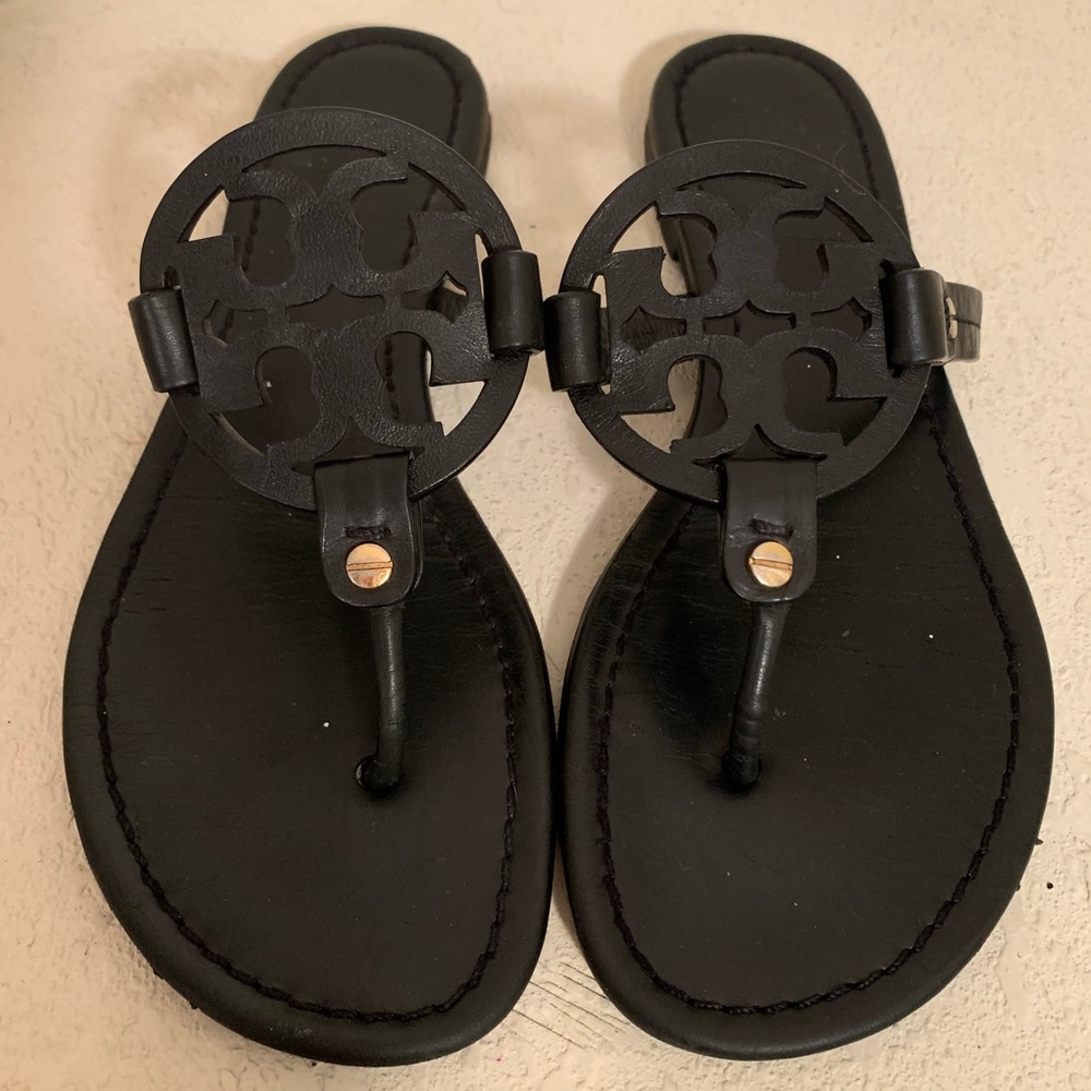 Tory Burch Leather Miller Sandals Sz 8